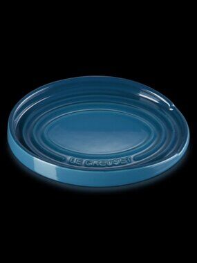 Le Creuset Stoneware Oval Spoon Rest Deep Teal Blue NEW